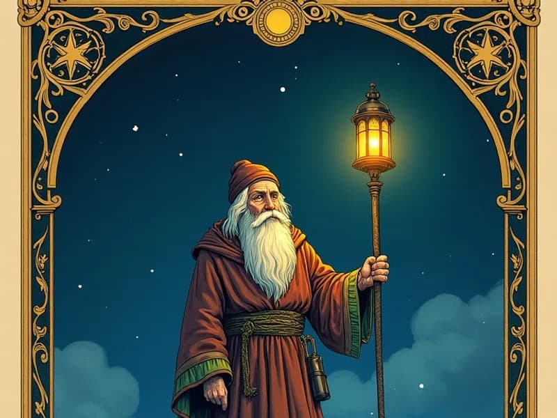 L'Eremita — tarocco, illustrazione