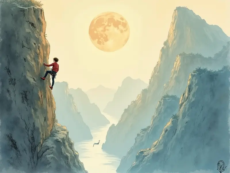 Illustrazione del sogno: arrampicarsi