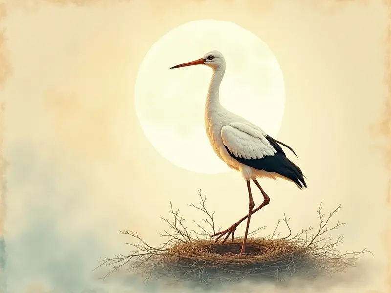 Illustrazione del sogno: cicogna
