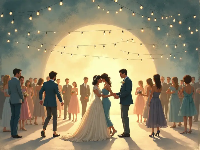 Illustrazione del sogno: festa di matrimonio nera