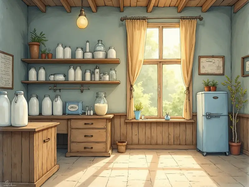 Illustrazione del sogno: latteria