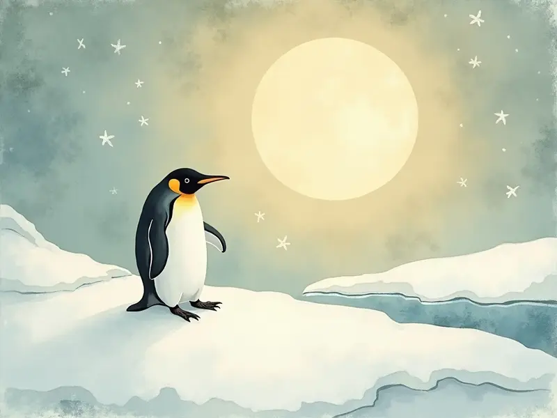 Illustrazione del sogno: pinguino blu