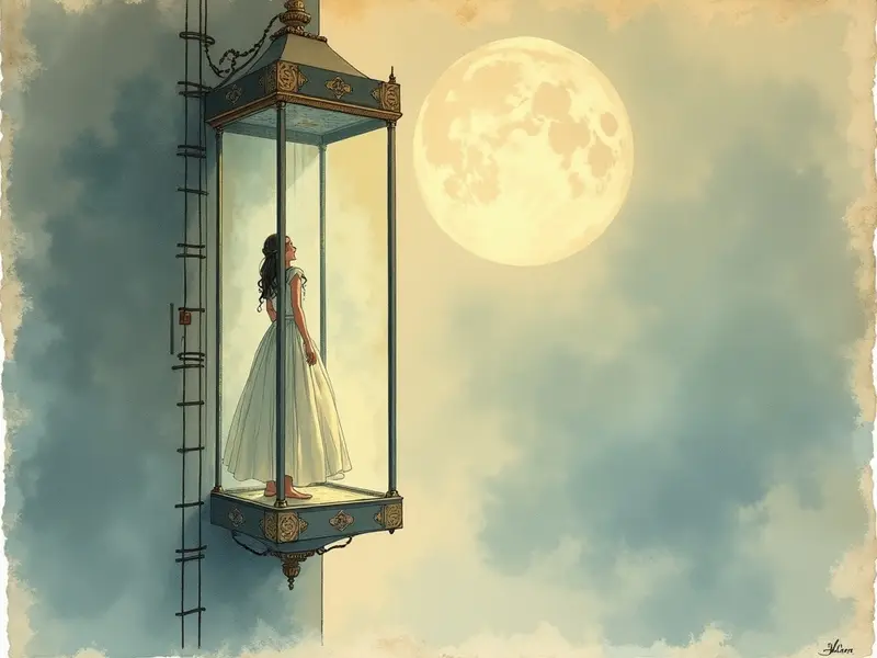 Illustrazione del sogno: scendere in ascensore