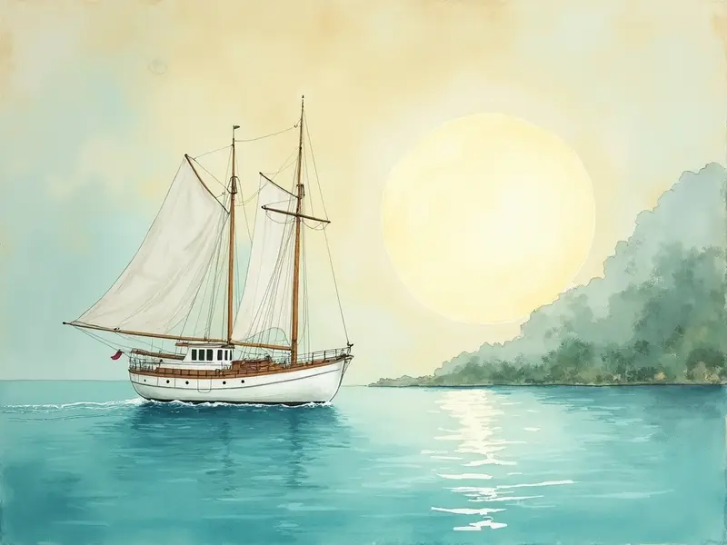 Illustrazione del sogno: yacht lento